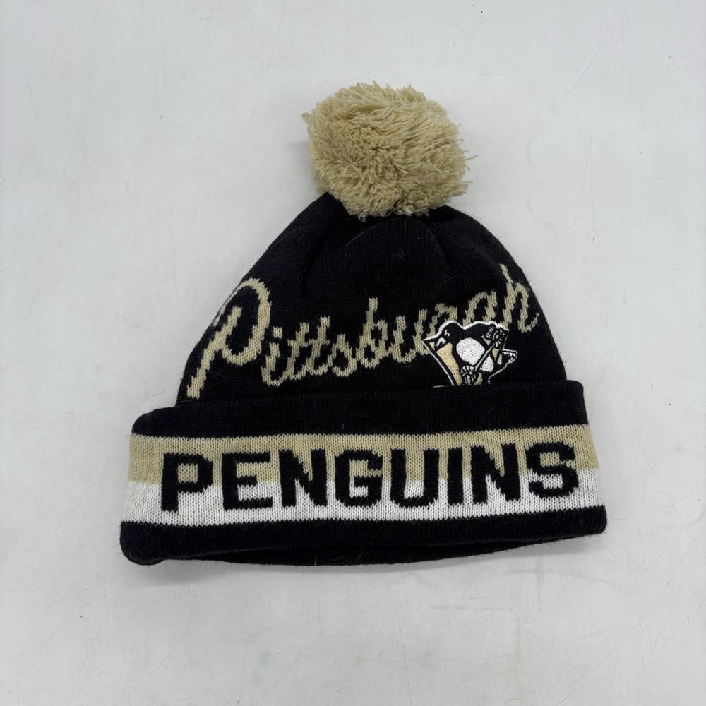 Pittsburgh Penguins NHL Beanie Black Cuffed Knit Hat Skull Cap One Size OSFA NEW